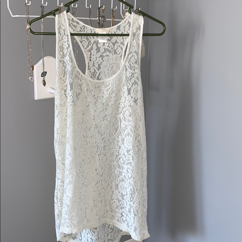 White Lace Tank Top